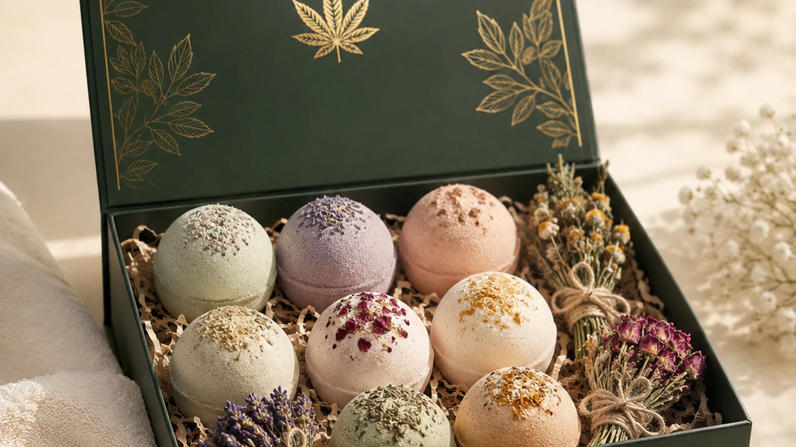 CBD and THC bath bomb collection
