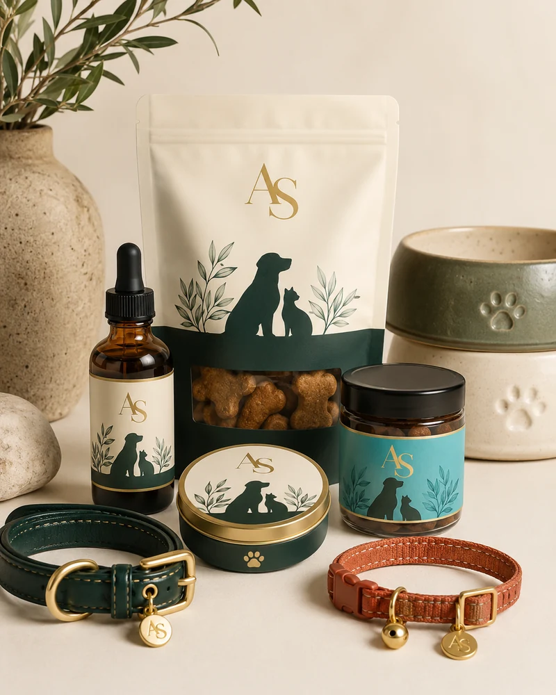 CBD American Shaman dog CBD oil beside a leather collar