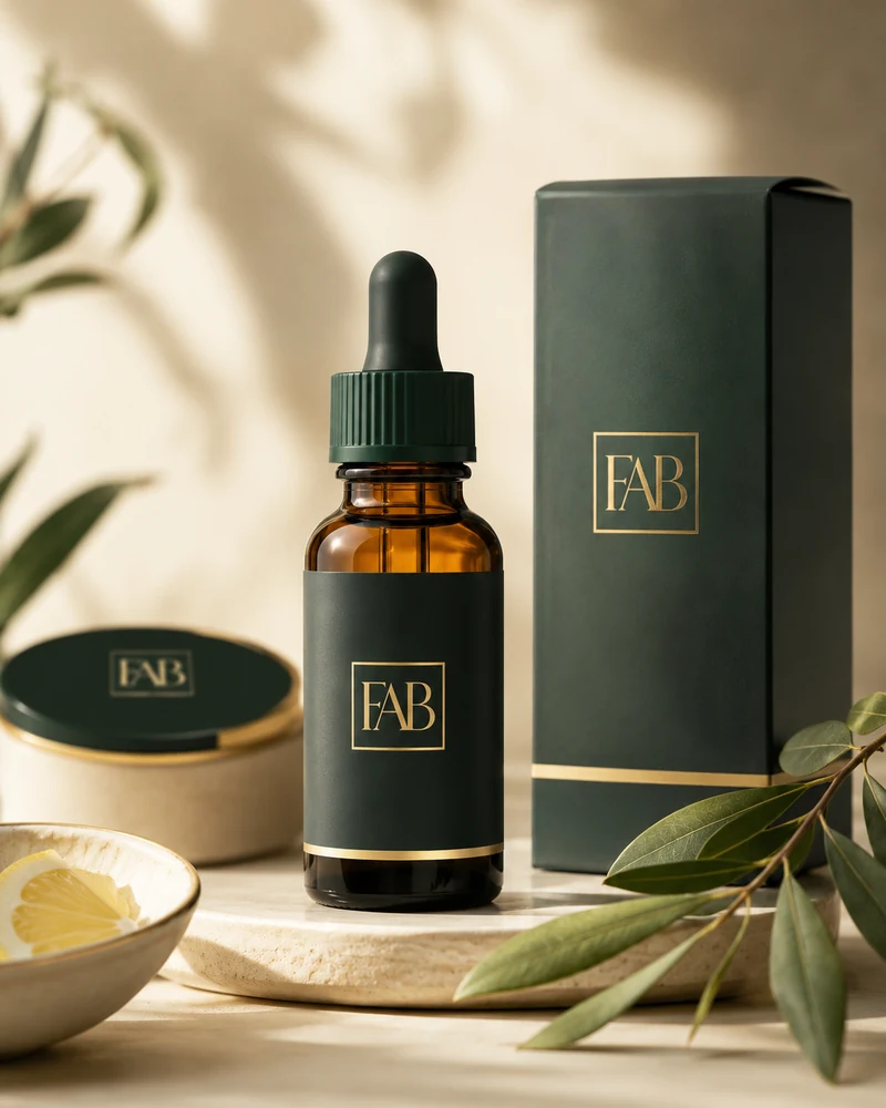 FabCBD oil drops in premium green and gold packaging