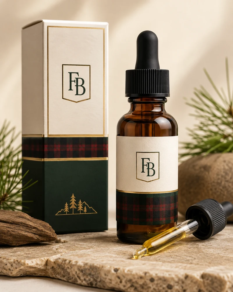 Flannel Boyz CBD oil with plaid-accented packaging