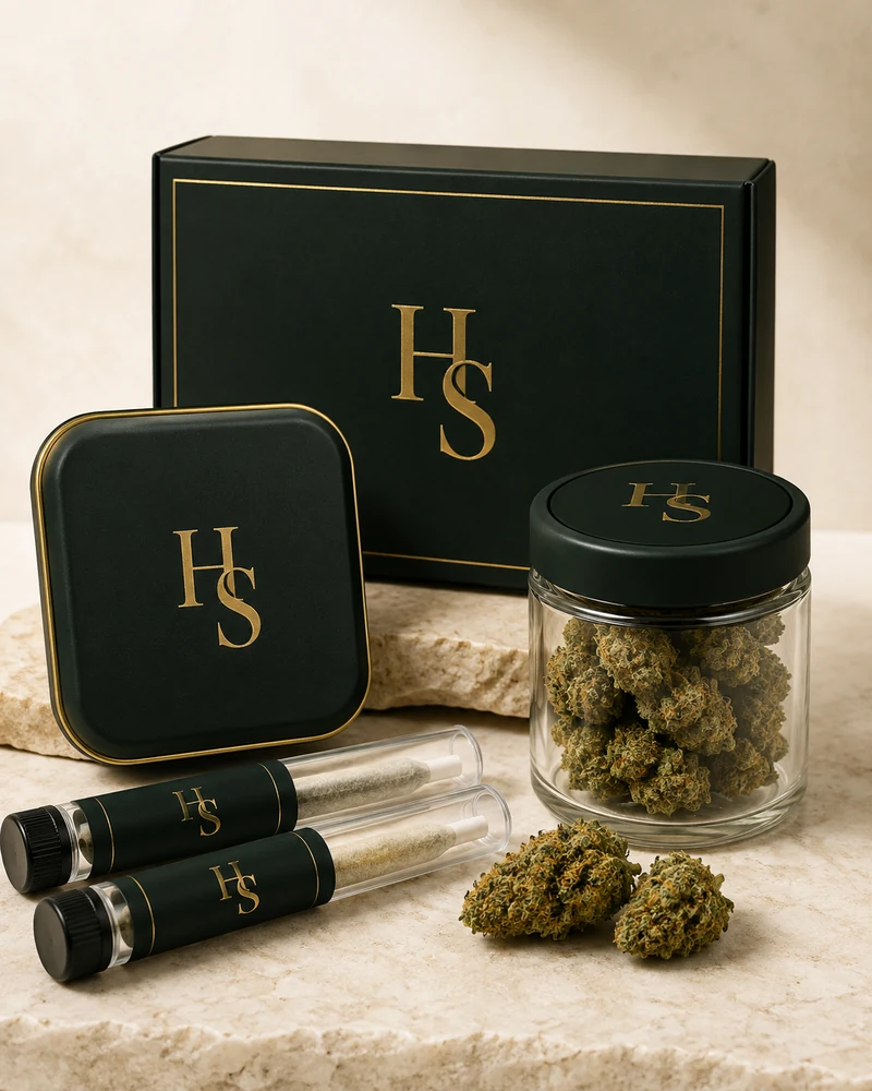 Headshop.com flower jar and pre-roll assortment